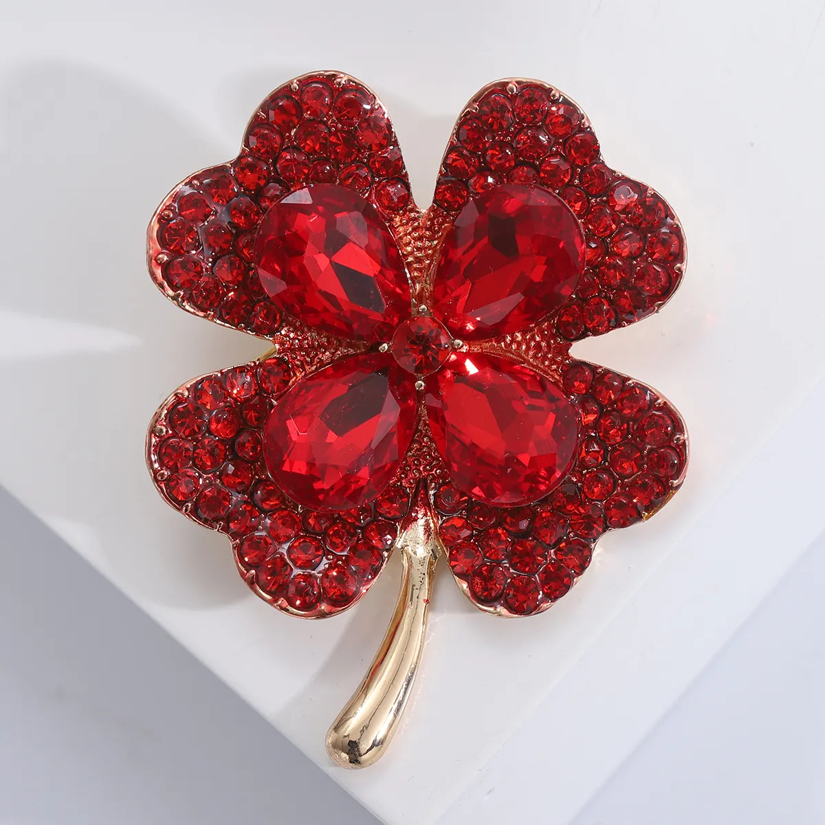 Exquisite Multicolor Gemstone Clover Brooch - Personalized Accessory ...