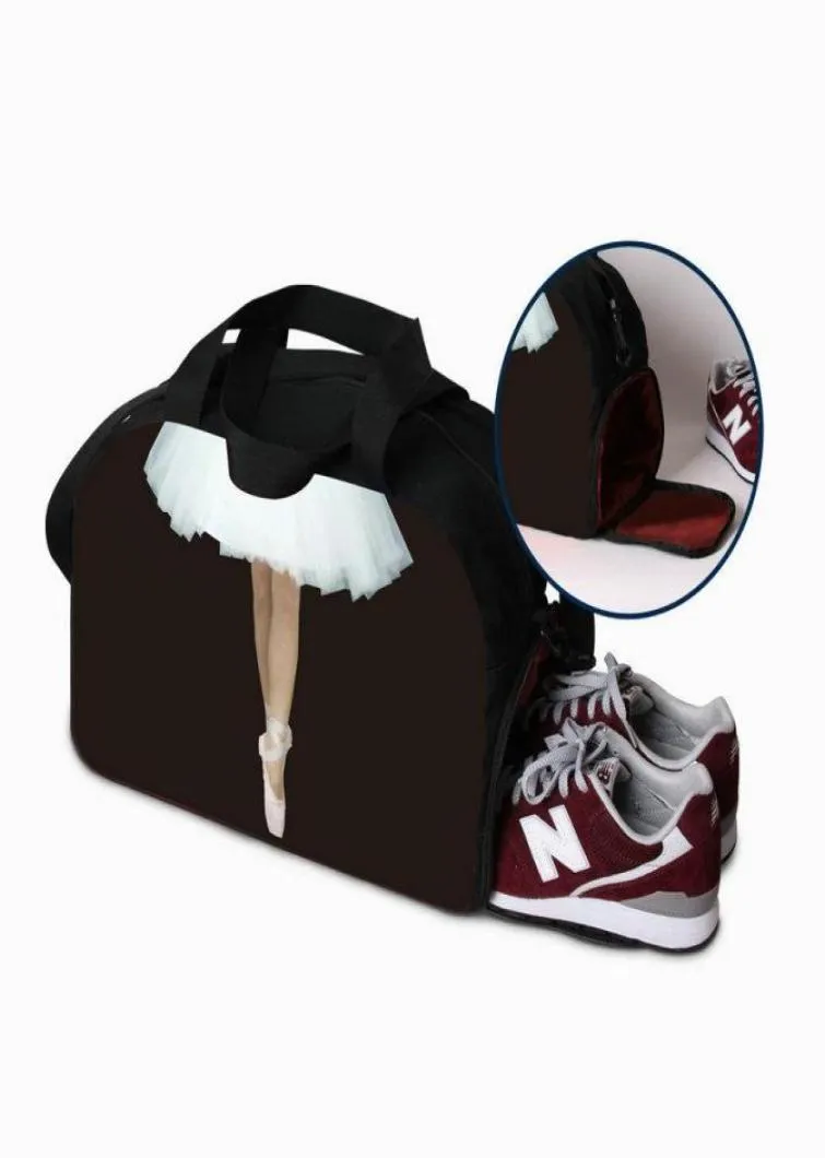 Ballet Bolsa de viaje liviana para mujeres Bolsa de lona personalizada Bolsa de gimnasia grande con bolsillo para zapatos para chicas adolescentes Carr3657240