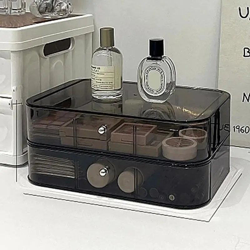Pudełka do przechowywania 2024 pudełko nowoczesne odporne akrylowe przezroczyste szufladę makijażu makijażu do domu