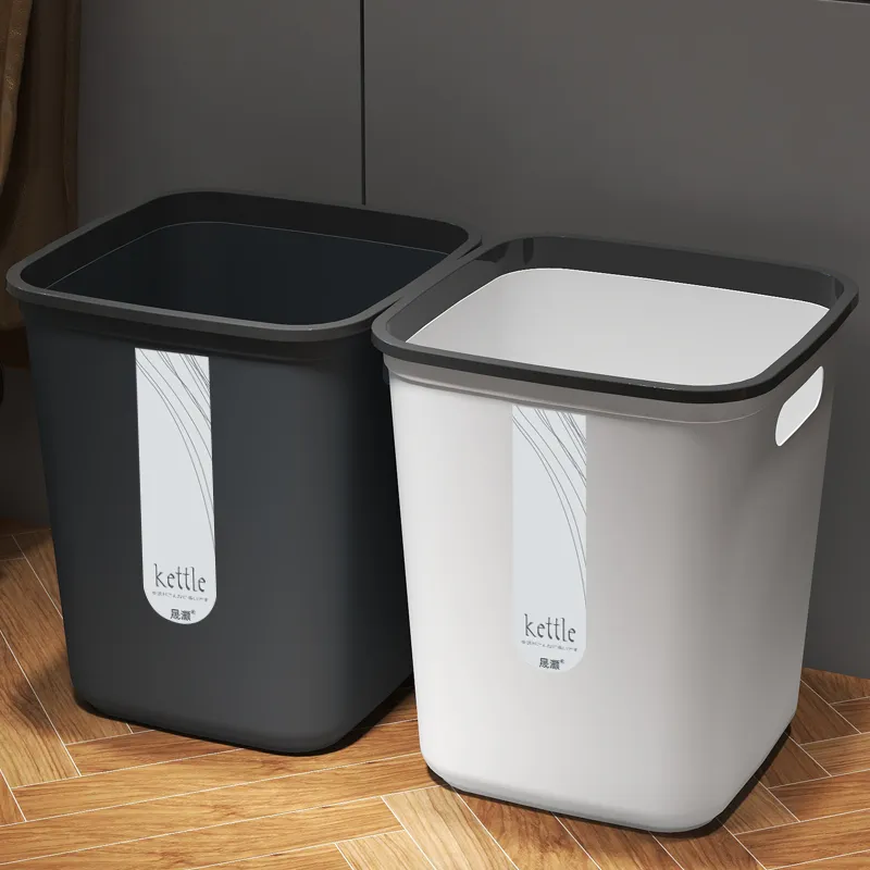 Lixo nórdico plástico pode grande sala de estar simples comida fofa de escritório criativo lixo lixo lixo de cozinha de cozinha produtos domésticos