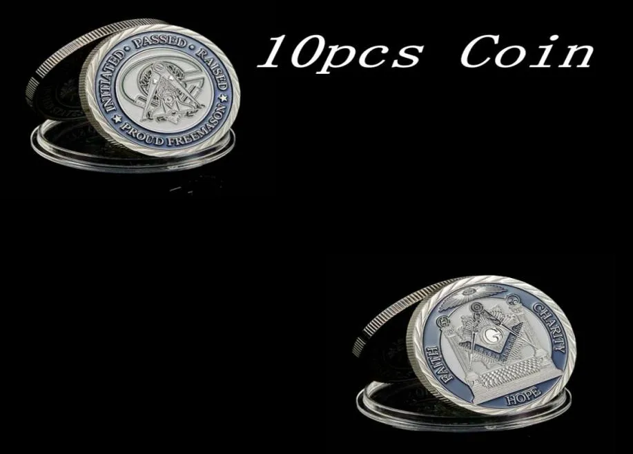 10pcs mason Masonic Lodge Masonic Craft Symbols Token Silver Plated Collectible Coin Gift Creative6564558