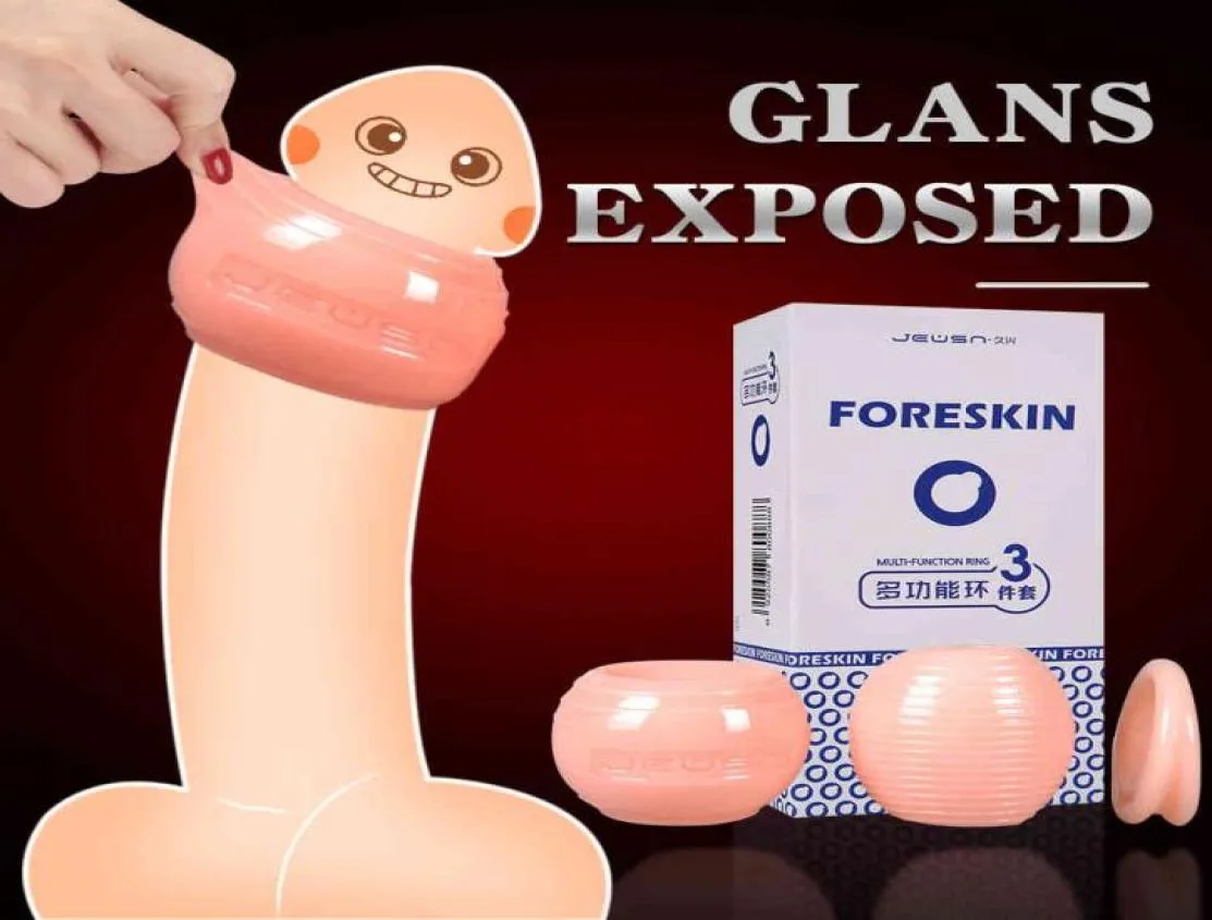 yutong Reusable Foreskin Corrector for Men Silicone Cock Ring Ghost Exerciser Delay Ejaculation Adult nature Toys Male Penis Stret6743626