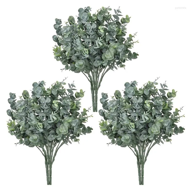 Dekoracyjne kwiaty JFBL 6 szt. Faux zieleń sztuczne rośliny eukaliptusowe Fałszywe łodygi do wazonów domowe i dżungla Dekoracja imprez