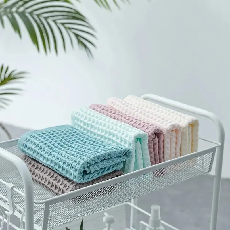 Novo 2020 de algodão 100% algodão para adultos e crianças toalhas de mão xadrez de rosto carinhe magia banheiro esporte waffle toalha 34x74cm