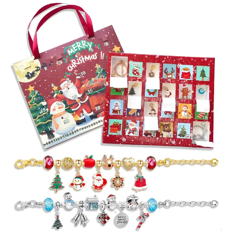 24 Grids DIY Christmas Bracelet Gift Christmas Countdown Calendar Advent Calendar Christmas Yew Holiday Girls Kids DIY Gifts 240325