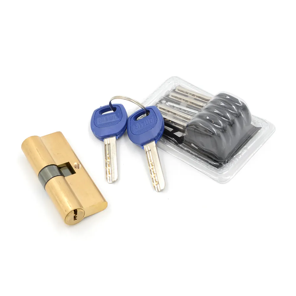 1set Double côté trous de clés 75 mm 37,5 / 37,5 Clé de clés en laiton verrouillage de porte de porte Barrel High Security Anti Snap Lock