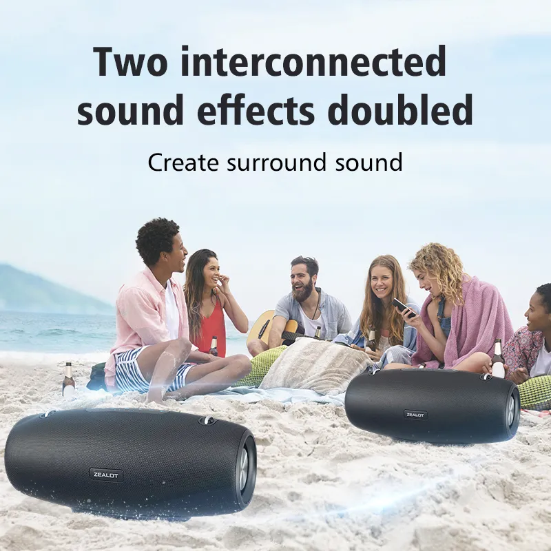 ラウドワイヤレスBluetoothスピーカーZealot S67 60Wポータブル