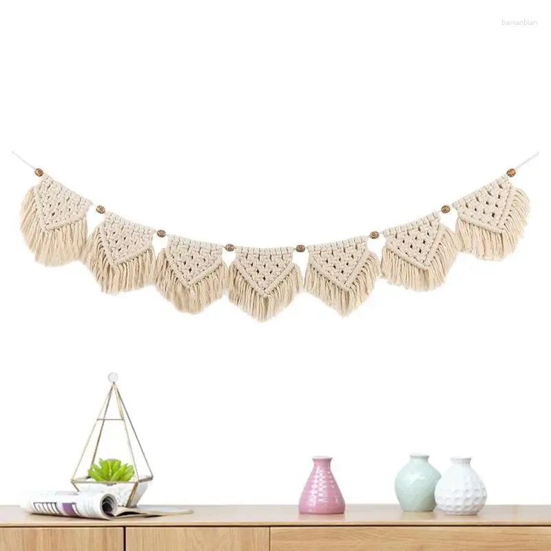 Tapestries Woven Macrame Wall Hanging Boho Tassel Tapestry Christmas Decor Banner Home Decorations For Bedroom Living Room