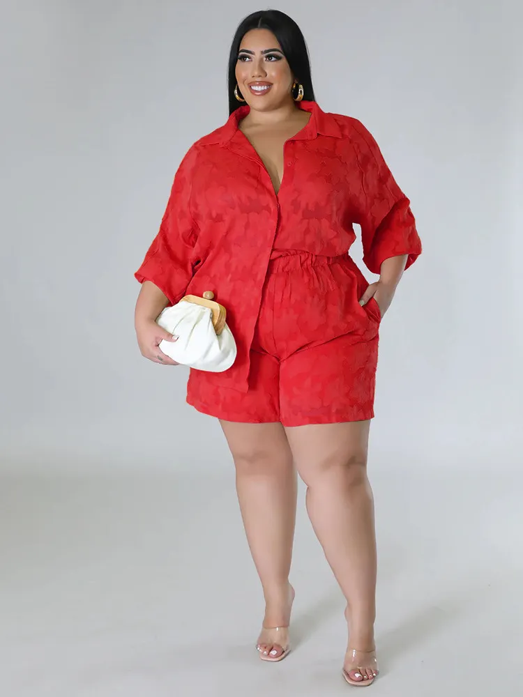 DHgate.com:Plus Size Two Piece Short Sets for Women - Casual