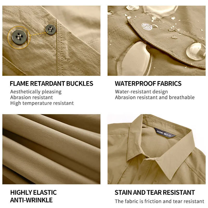 RICOCHO Heren Safari Shirt Lange Mouw Cargo Shirts Heren Vissen RICOCHO Heren Safari Shirt Lange Mouw Cargo Shirts Heren Vissen