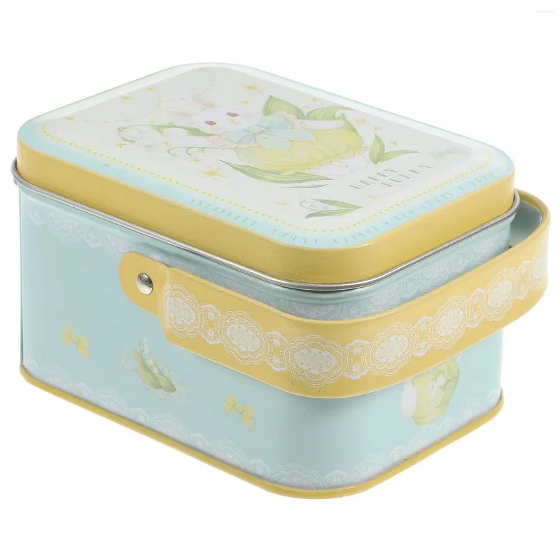 Förvaringsflaskor Portable Tin Box Cookie Jar Candy med lock TINS ​​LIDS Festival Tinplate Metal Containers