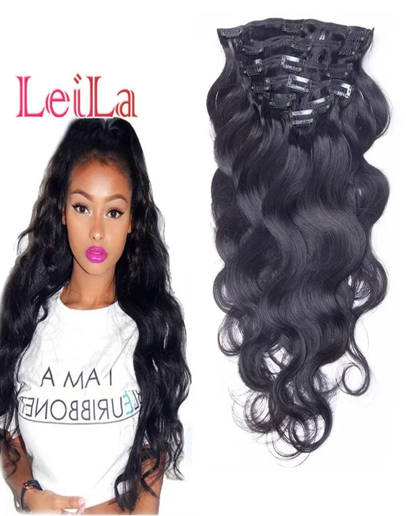 Peruvian Body Wave Clip In Hair Extensions 70120g Unprocessed Human Hair Weaves 7 Piecesset Full Head2923995