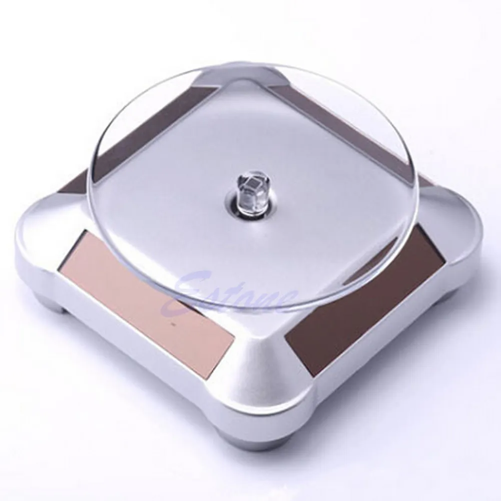 Solar-Powered 360° Rotating Display Stand for Jewelry, Watches, Rings ...
