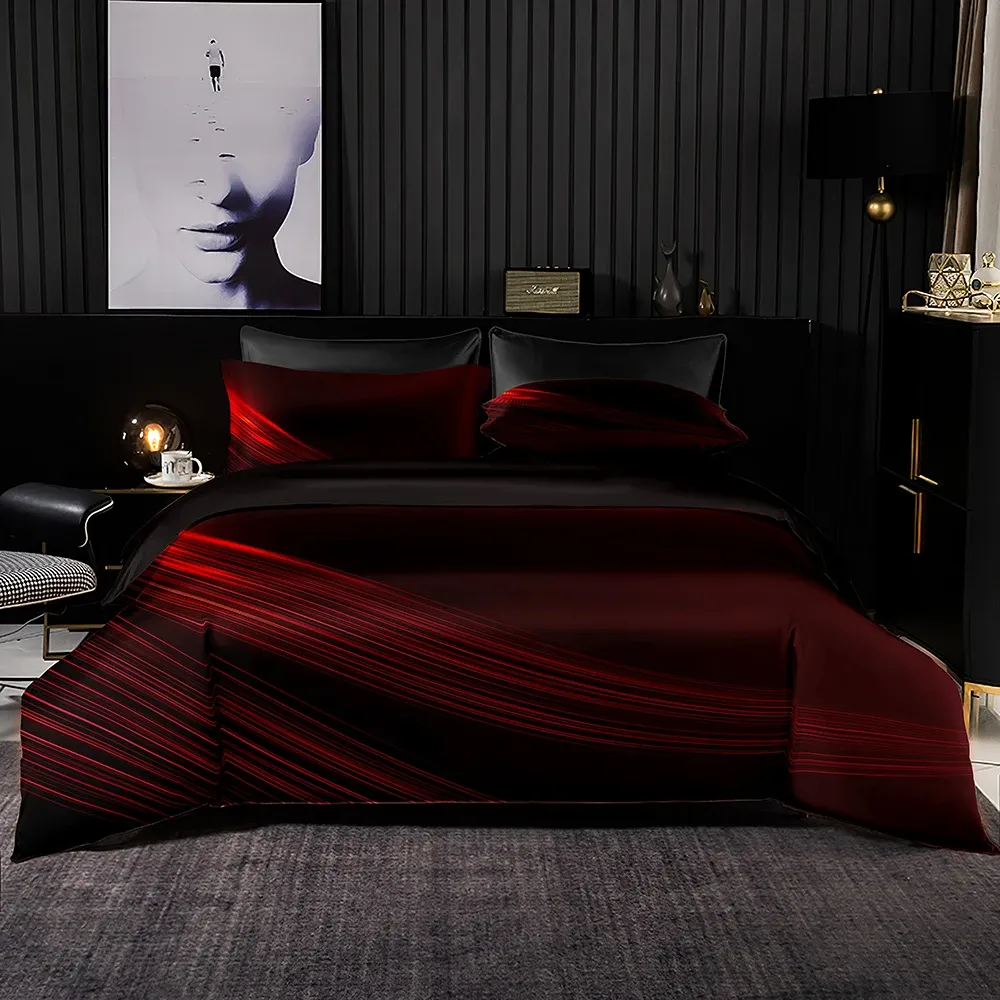 Bianchetto morbido di lusso set viola motivano ottico motivano piumino cover coverde cuscino romantico set da euro per King Queen size