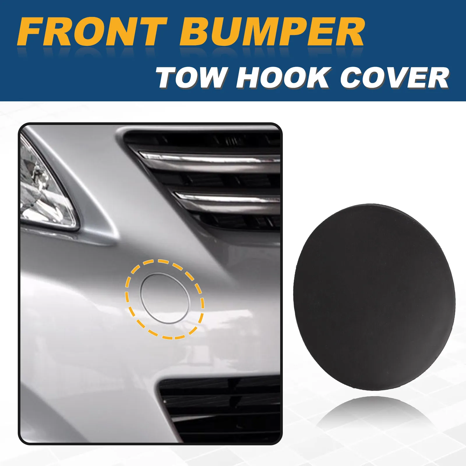Front Bumper Tow Hook Eye Cover For 2020-2021 Toyota Corolla LE XLE - Plastic Molding Trim