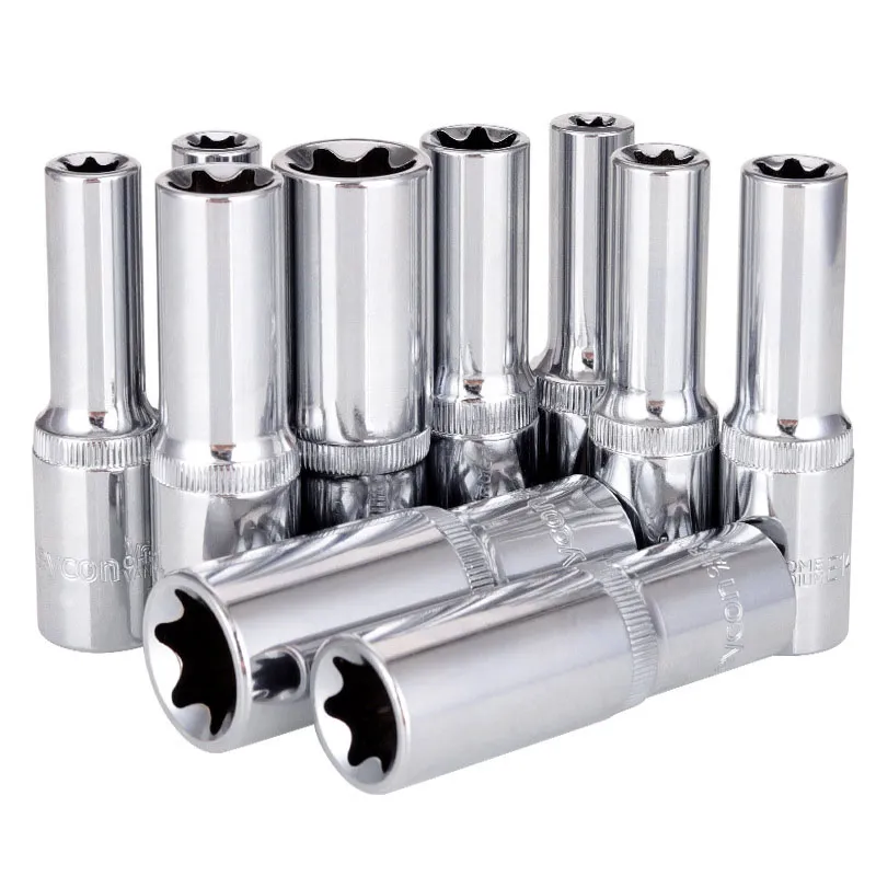 Deep Torx Star Wrench Socket Set: Rustproof E-Type External Star Socket ...