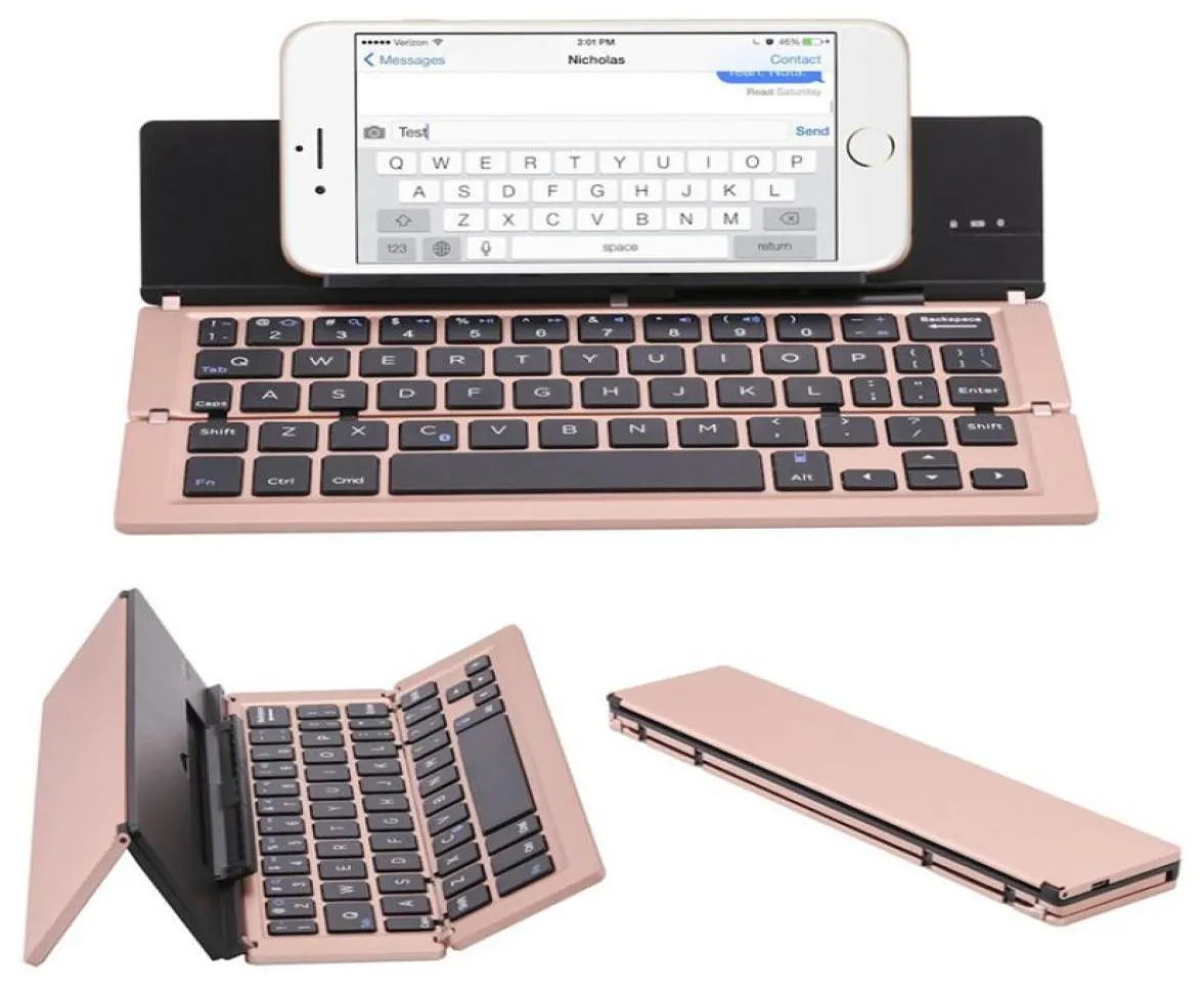 Clavier sans fil pliable portable avec souris TouchPad pour WindowsAndroidIostablet iPadphone Bluetooth Keyboards4585556