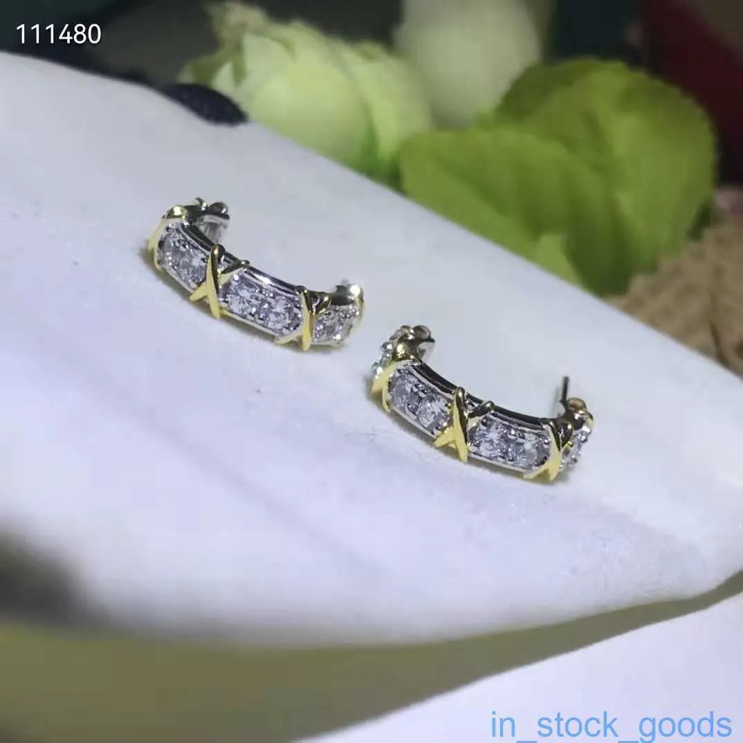 Broupe d'oreille de marque Tifanccy de luxe de haut niveau 925 Boucles d'oreilles en argent en argent