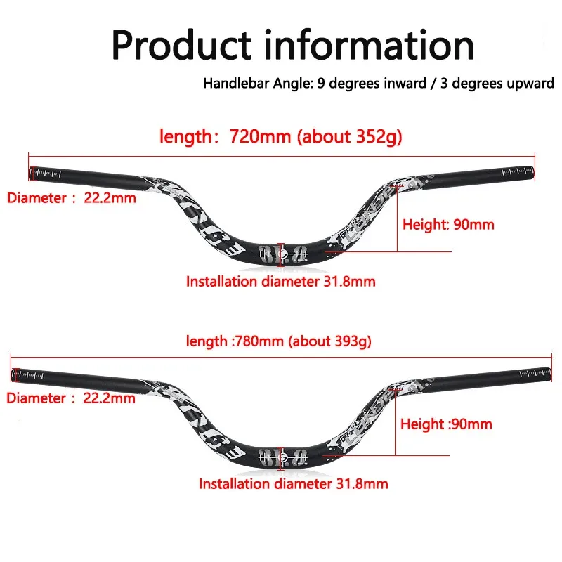 自転車ハンドルバー31.8x720/780mm MTBバイクライザーハンドルバーアルミニウムツバメハンドルバーロードマウンテンバイクハンドルバー自転車部品