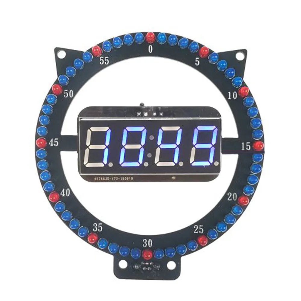 Horloge de kit électronique de bricolage avec LED rotatif DS1302 Afficher le kit de température de temps Kit d'apprentissage du projet Souder