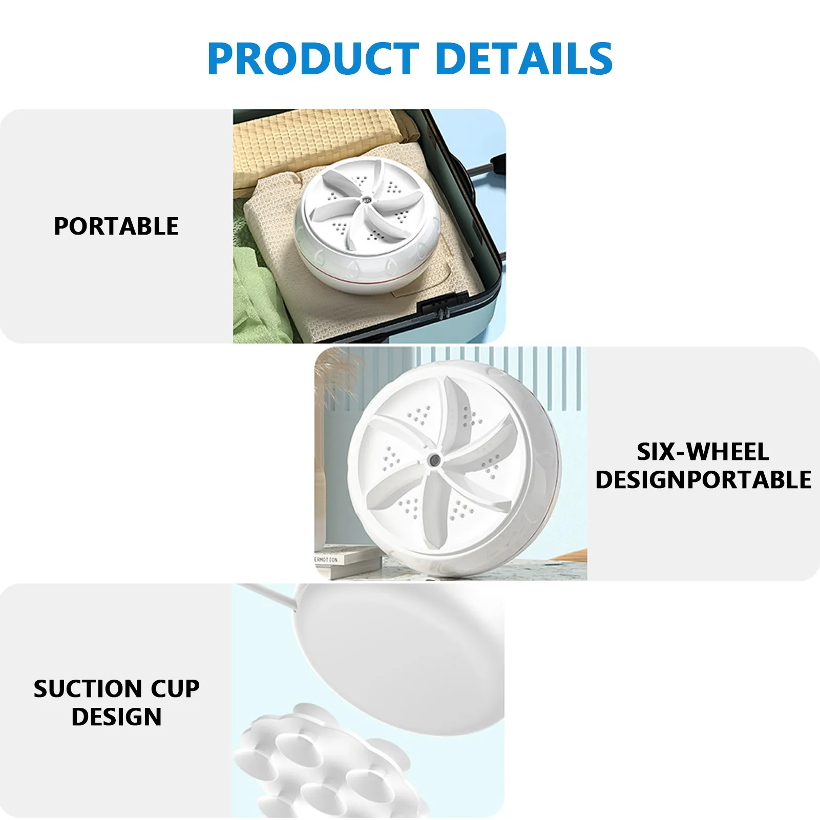 Portable USB Mini Washing Machine – 18W, 1KG Capacity, 30-Min Auto-Off, Water-Saving