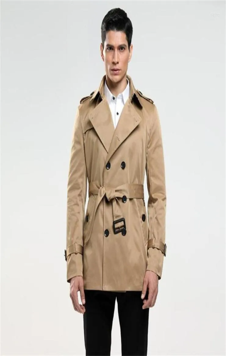 Men039S Trench Coats Fling Fashion Man Man Cloths Chaquetas Hombre Khaki Slim Fit Overcoat Designer Spring Autumn3663843