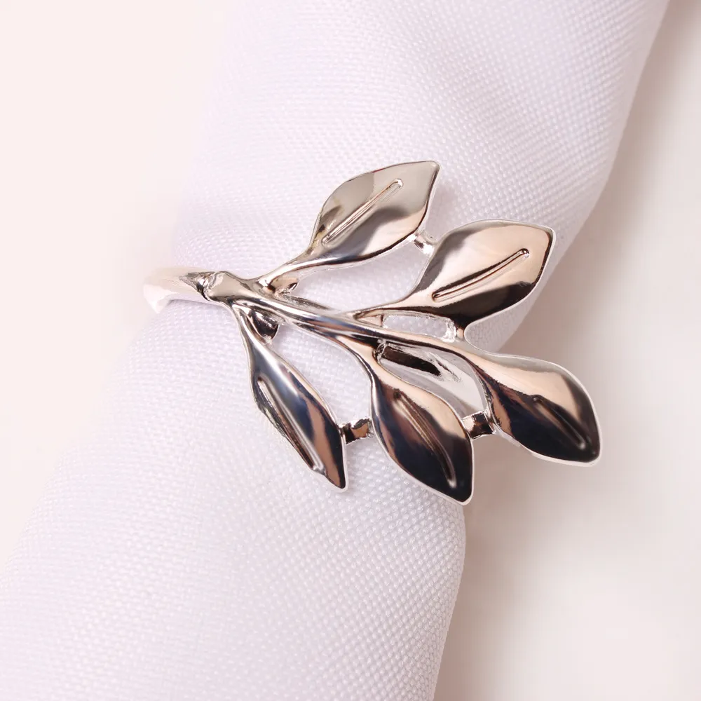 6pcs Rose Golden Notte-Ring Holder Lave Napkin Buckle Christmas Wedding Party Gold Noney Circle Dinner Table Decoration