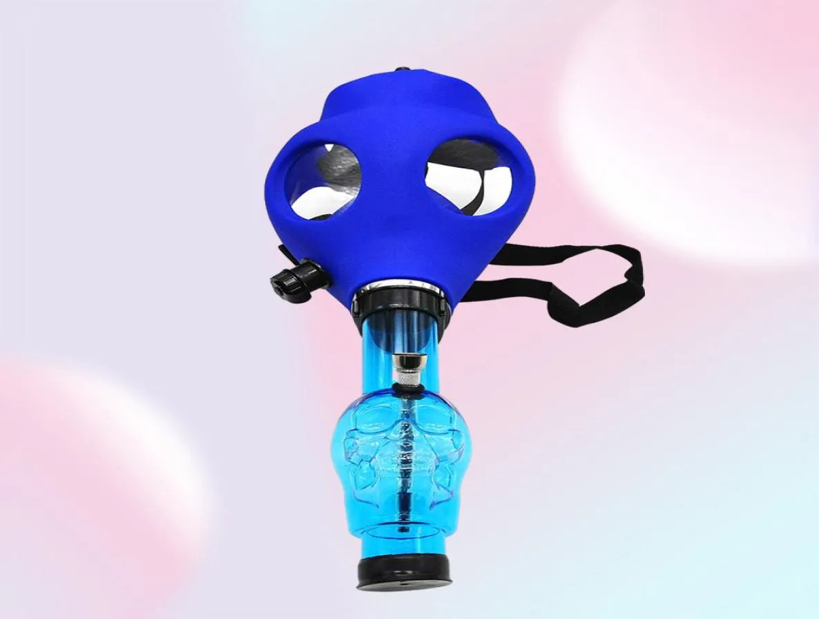 Acessório de fumaça de fumaça de fumaça para fumantes de fumantes de máscara de gás cachimbo bongs shisha hookah water cuba fda crânio bong silicone s8390190