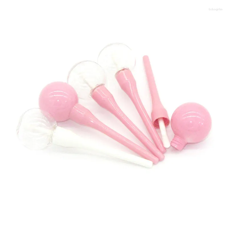 Storage Bottles Empty 6ml Lollipop Shape Lip Gloss Tube With White Pink Cap Cosmetic Container Bottle 50pc