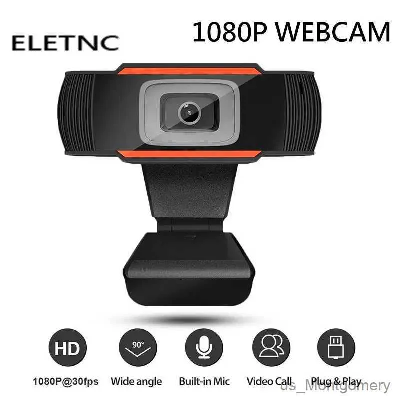 Webcams Webcam 1080p Full HD USB Web Camera с микрофоном USB Plug and Play Video Call Web Cam для компьютерного компьютера.