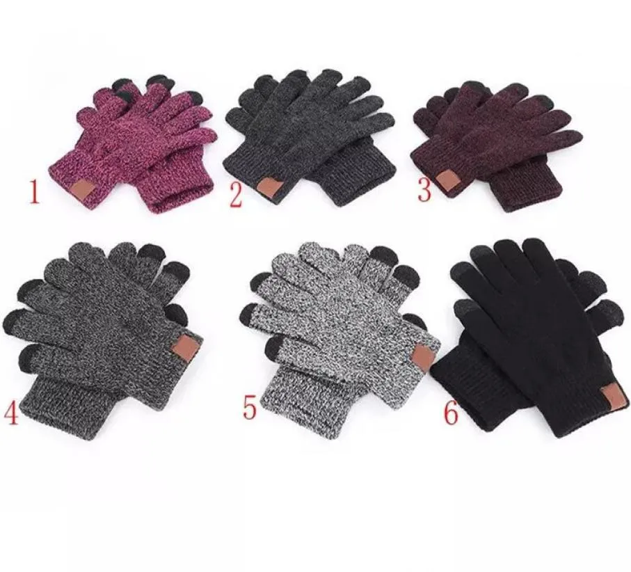 Cadeau de Noël Glove en tricot de haute qualité femme Mittens chauds plus en velours épaissis pour les écrans tactiles en laine cachemire unisex6971090