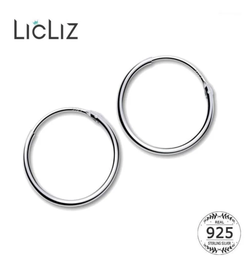 Hoop Huggie LICLIZ 2021 925 SREBRNY STREBOWE KOTEKTY DLA KOJEŚCNYCH okrągłe koło Białe złote pętla biżuterii Joyas de Plata le04727612206