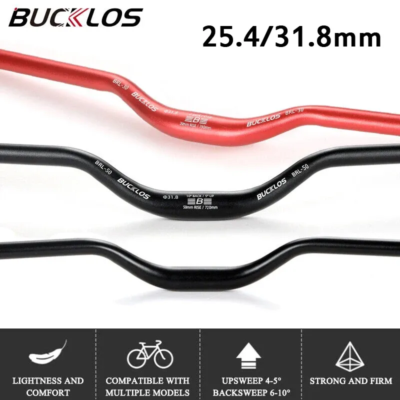 Bucklos MTB Startabar Mountain Bicycle Starter 31,8mm 25,4 mm Ultralight Aluminium Alloy Flat Riser Handle Bike Part