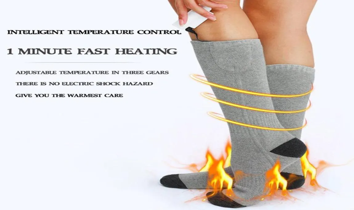 3 Adjustable Warmer Socks Electric Heated Socks Rechargeable Battery For Women Men Winter Outdoor Skiing Cycling Sport Heate9761614