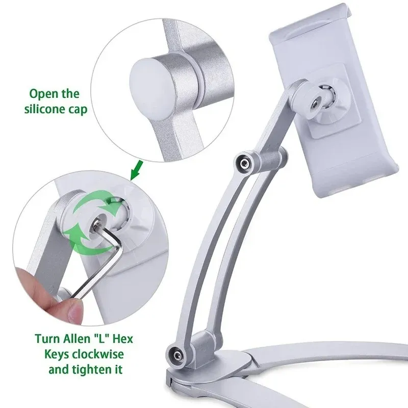 회전 휴대용 모니터 벽 데스크 금속 스탠드는 5-15.5 인치 미만에 적합합니다. 태블릿 휴대폰 홀더