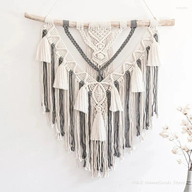 Tapestries Hand-woven Color Macrame Wall Hanging Ornament Bohemian Craft Decoration Gorgeous Tapestry For Home Bedroom 55 65cm