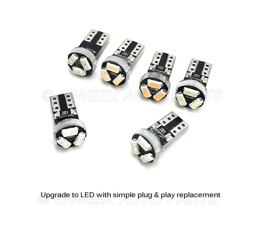 Rabat 100X T5 LED LED LIGESUND LIGETACJA 3 SMD 3014 Wskaźnik lampy pulpitu Wskaźnik Canbus Błąd za darmo żarówki 12V 12V