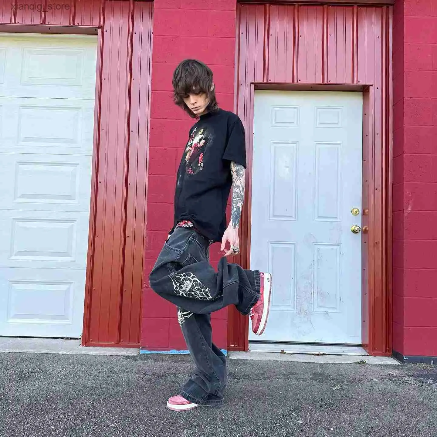 初期 希少 lgb cardigan 黒　00s archive HALF CARDIGAN+PLAIN WEAVE ASYMMETRY JACKET(S Black): Vintage