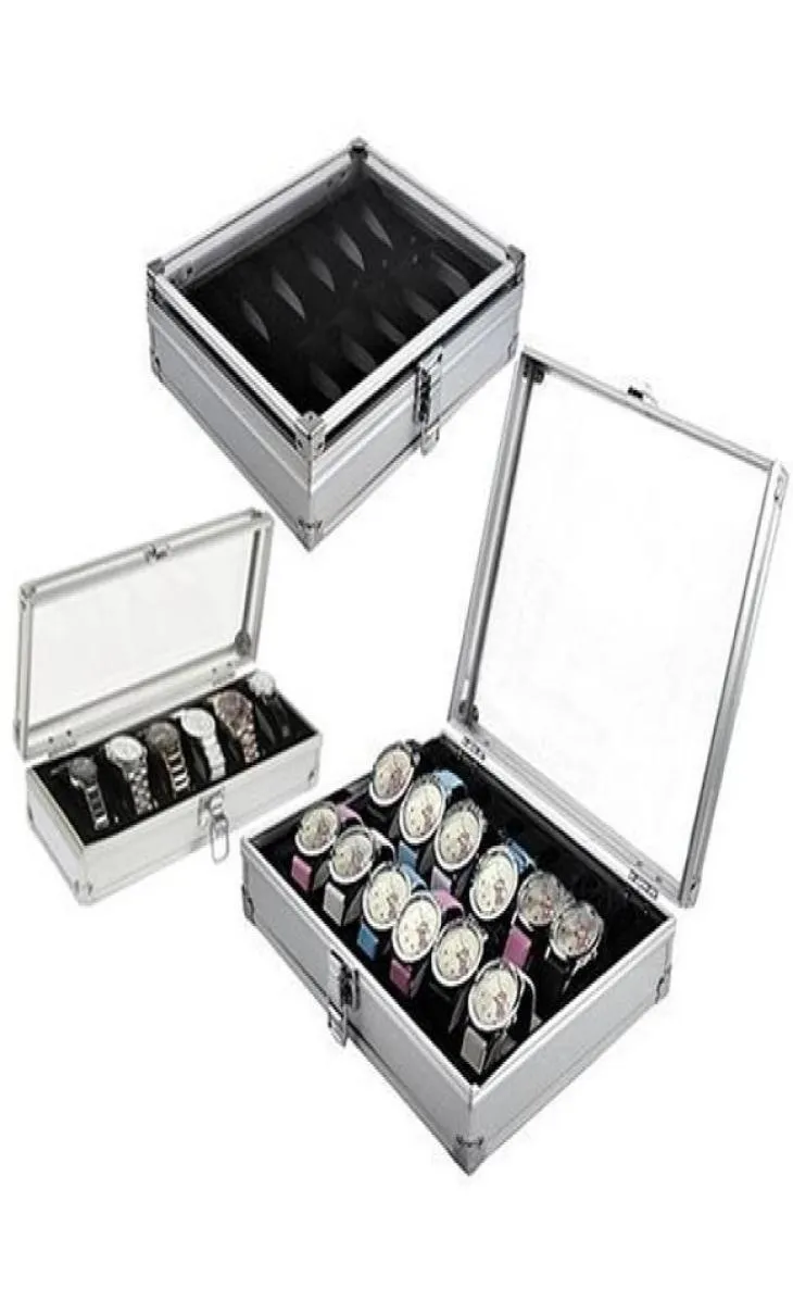 612 Gitterschlitze Wächterbox praktische leichte Uhr Wickler Schmuck Wache Hülle Halter Display Aufbewahrungsbox Aluminium Organize6898524