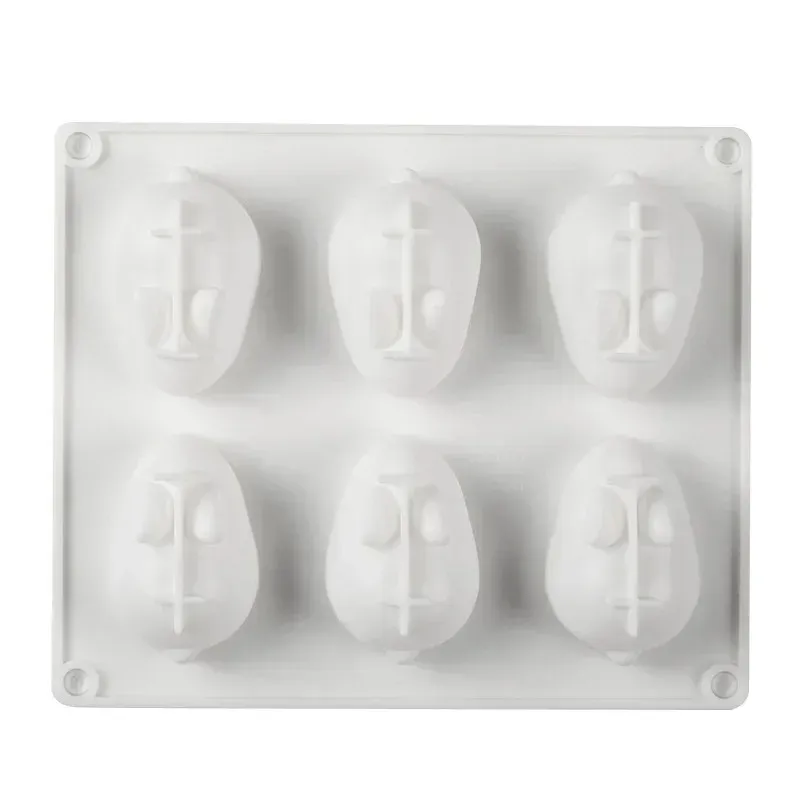 Moldes de bolo de silicone de 6 cavidades para assar mousse de mousse novos moldes de decoração 3d pequeno coelho em forma de coelho