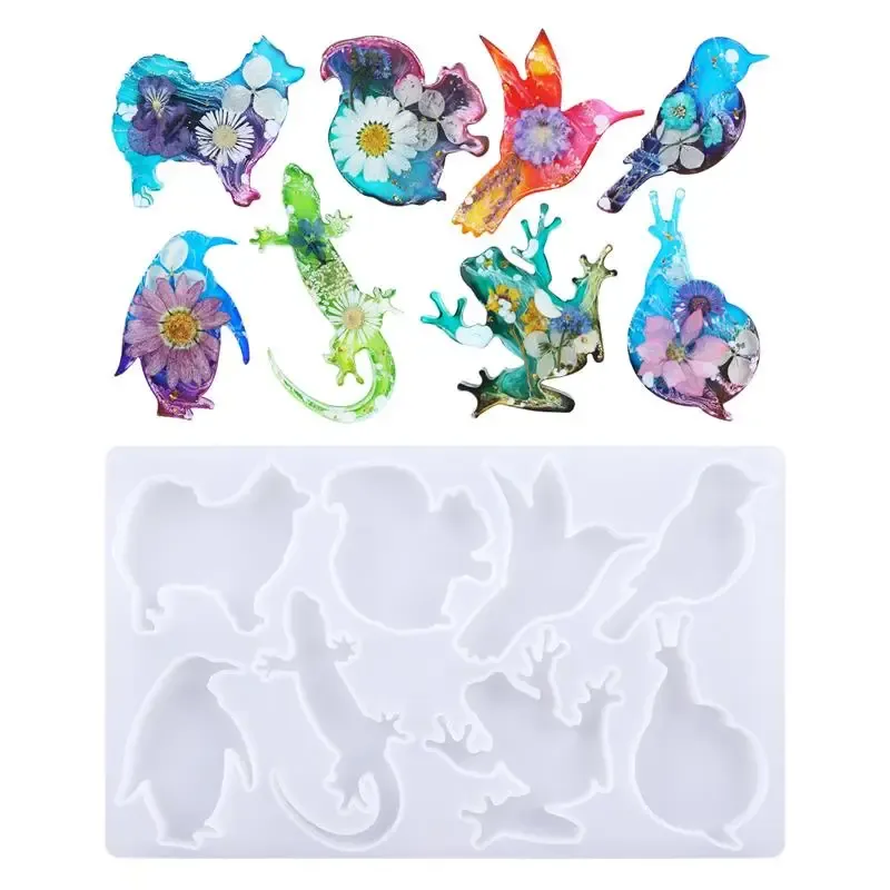 Animal Diy Crystal Epóxi Shape Resina Jóias Jóias de Jóias Moldado Fropo Fropo Molde de Silicone Octopus para Chaveiro Artesão de Artes