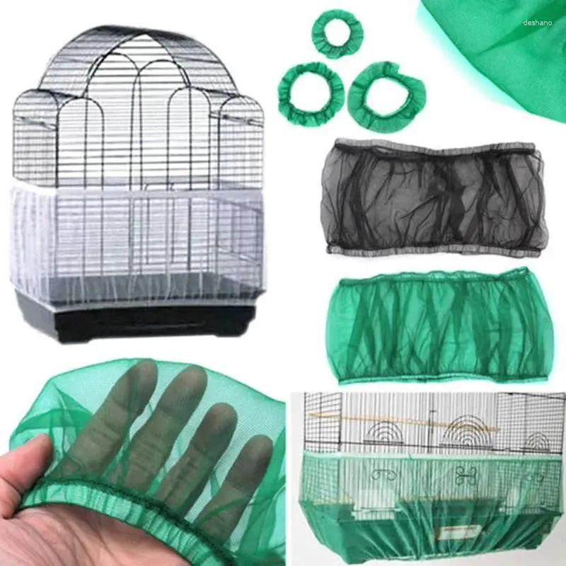 Autres fournitures d'oiseau en nylon Mesh Couverture de cage de nettoyage facile Récepteur Catcher de semences Garde Net Shember Skirt Image de poussière Parrot