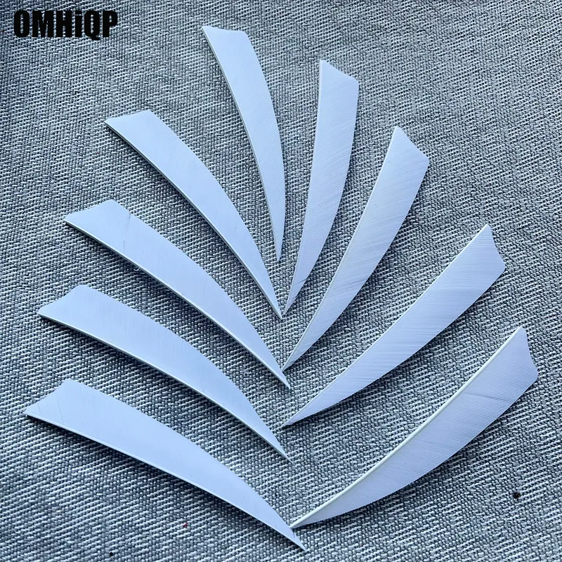 100Pcs 4" Right Wing/Left Wing Shield Arrow Feather White Fletching Natural Turkey Plumes Archery Accessories Hunting Shooting