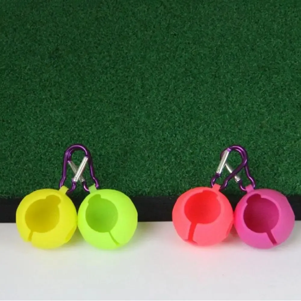 Acessórios de golfe 2pcs Silicone Ball Sleeve Bolsa de capa protetora do porta -capa com carabineiro