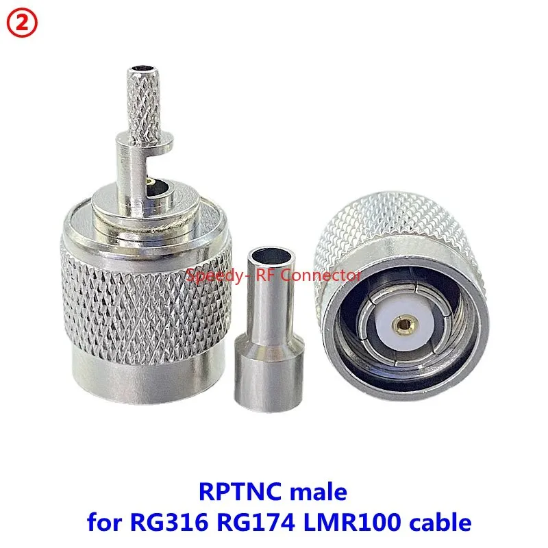 5pcs TNC Connettore femminile maschio RPTNC Crimpatura per la prova idrica per RG316 RG174 RG58 LMR195 LMR195 RG142 Cavo di consegna rapida Ottone Coassia