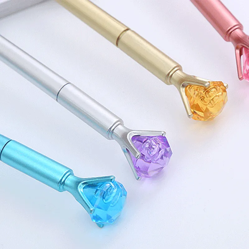 Logo sur mesure Diamant peigne stylos mignon Signature Pen Kids School fournit un stylo unique stylo de papeterie kawaii accessoires de bureau