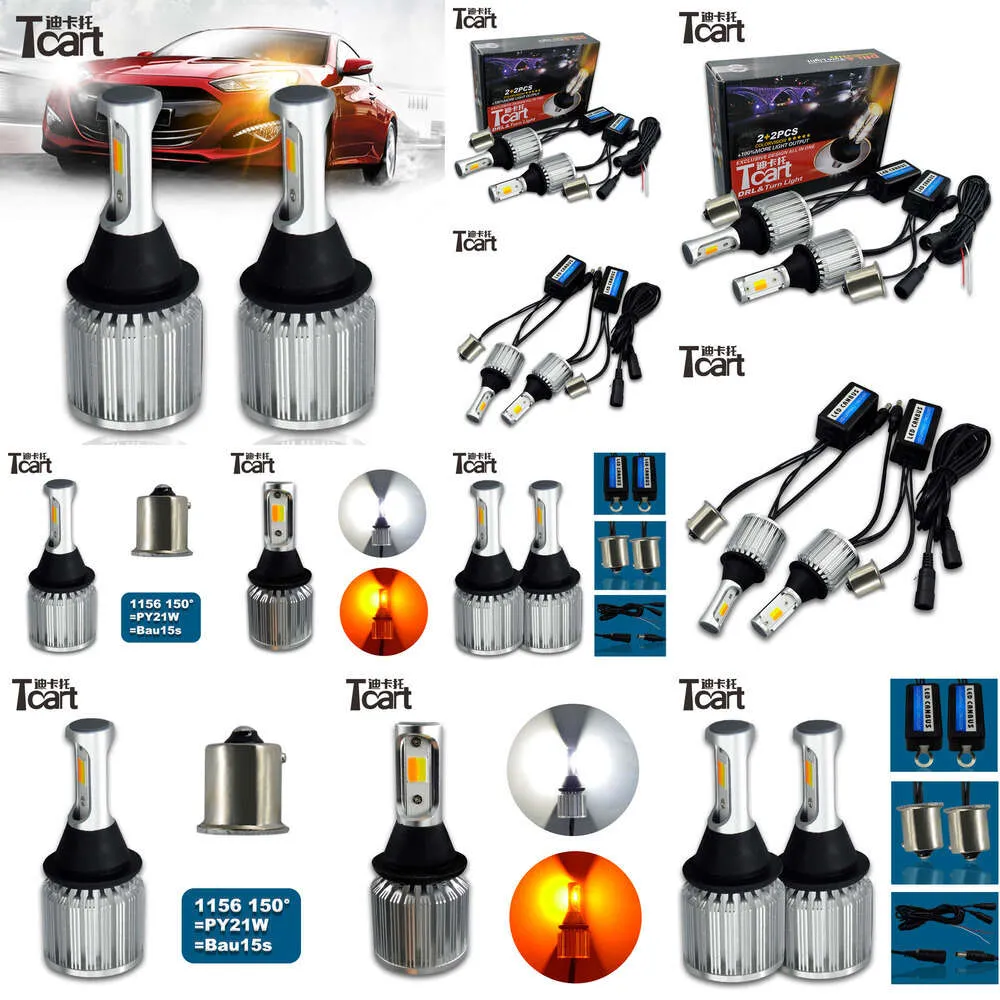 TCART PY21W 30W för Suzuki SX4 Biltillbehör DRL DAYTIME Running Light Turn Signal LED BAU15S