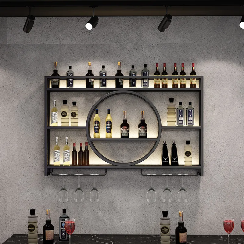 Armadio per wine bar a sospensione metallo moderno moderno shelfing shelf shelf ristorante casa stojak na wino bar decorazioni