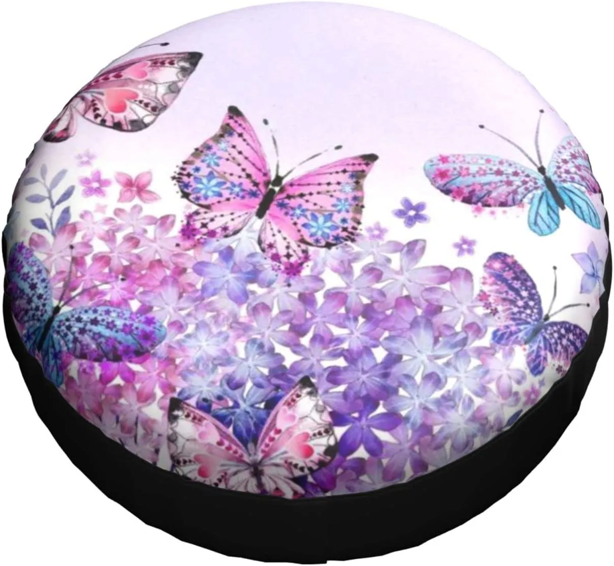 Beautiful Purple Butterfly Art Printed Spare Tire Cover Waterproof Tire Wheel Protector for Car Truck SUV Camper Trailer Rv 14"-