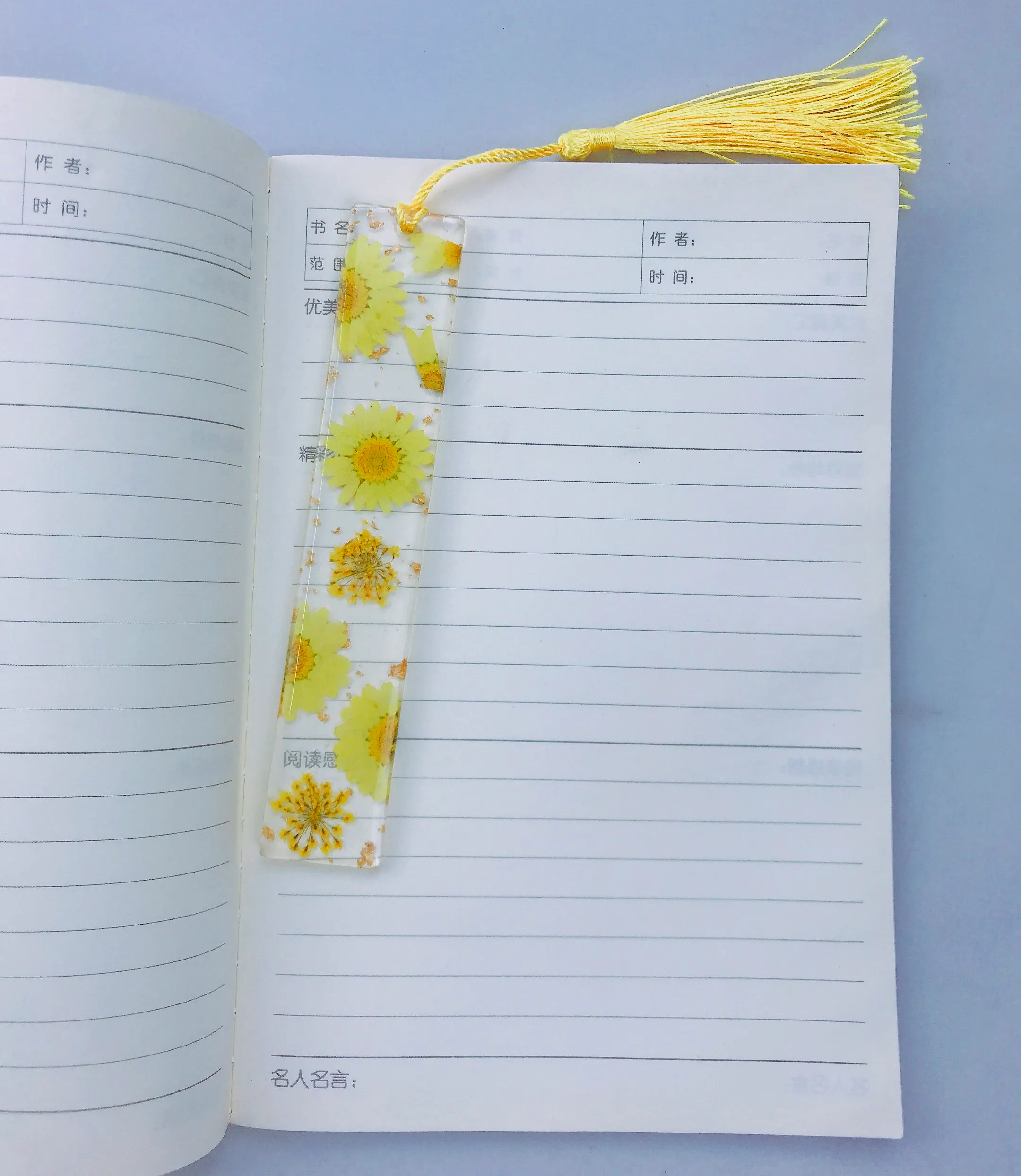 Creative Pressed Flower Bookmark Epoxy Resin Bookmarks Leespagina Markers met Tassel Studenten leraren cadeauboeken decoraties